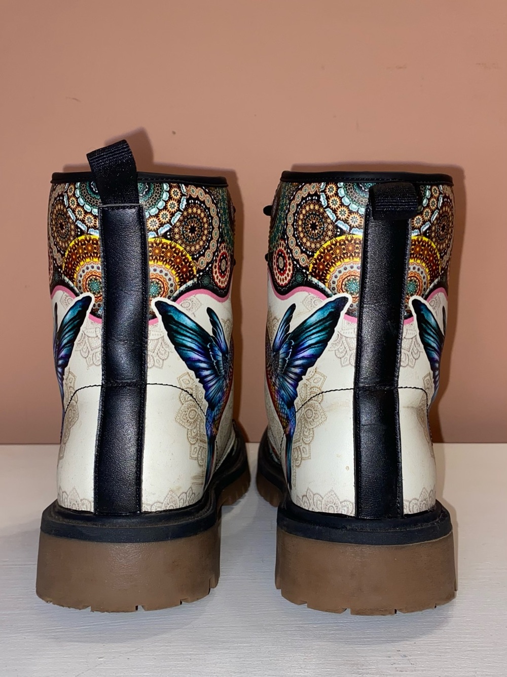 HUMMINGBIRD VINTAGE MADALA Vegan Leather Combat Boots Size 9 - Picture 4 of 10